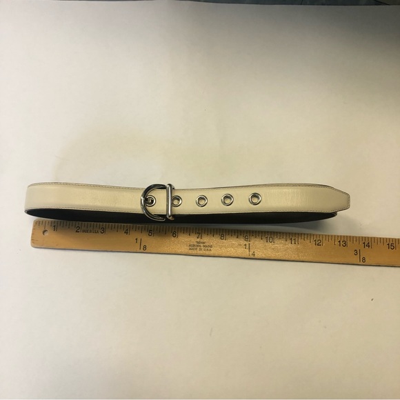 Coach‎ Cream Leather and Brass Belt Sz. S - Picture 3 of 6